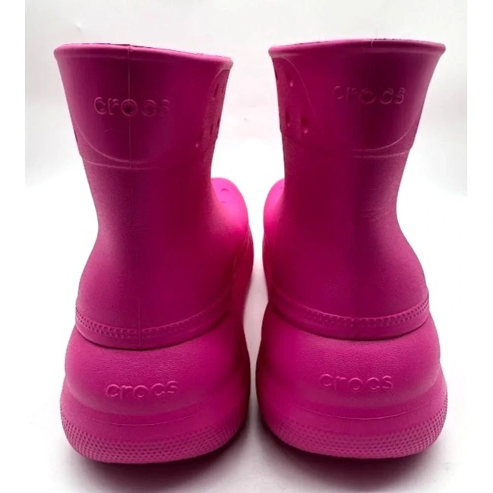 Crocs Crush Rain Boot Pink Women's M7 W9 Waterproof Ankle Boots Rubber C21
